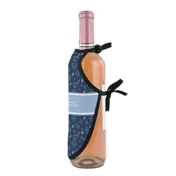 Medical Doctor Wine Bottle Apron - DETAIL WITH CLIP ON NECK