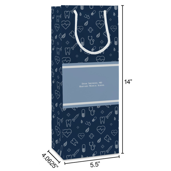 Medical Doctor Wine Gift Bag - Dimensions
