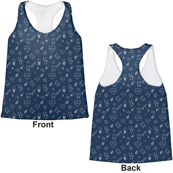 Medical Doctor Womens Racerback Tank Tops - Medium - Front and Back