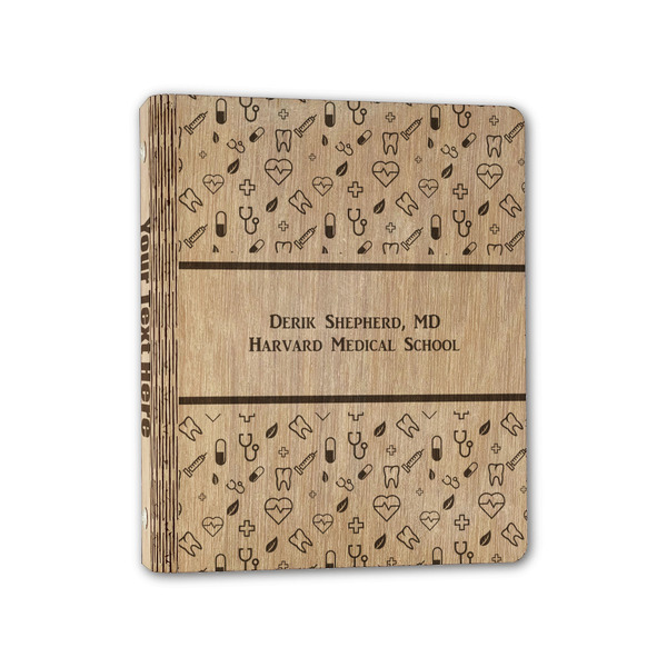 Custom Medical Doctor Wood 3-Ring Binder - 1" Half-Letter Size (Personalized)