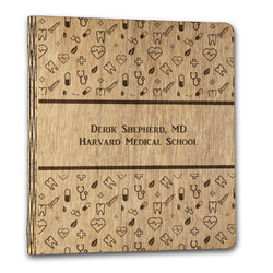 Medical Doctor Wood 3-Ring Binder - 1" Letter Size (Personalized)