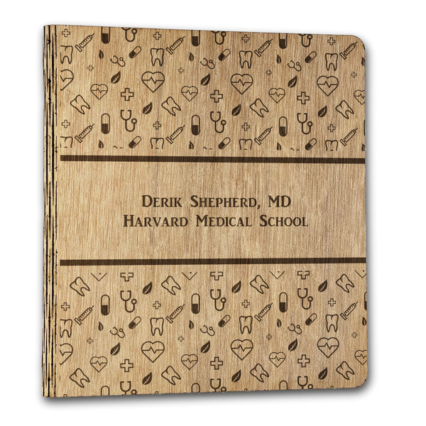 Medical Doctor Wood 3-Ring Binders - 1" Letter - Front