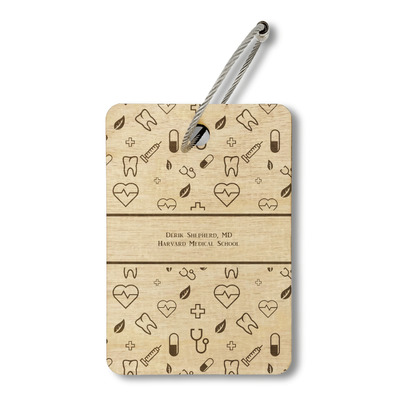 Medical Doctor Wood Luggage Tag - Rectangle (Personalized)