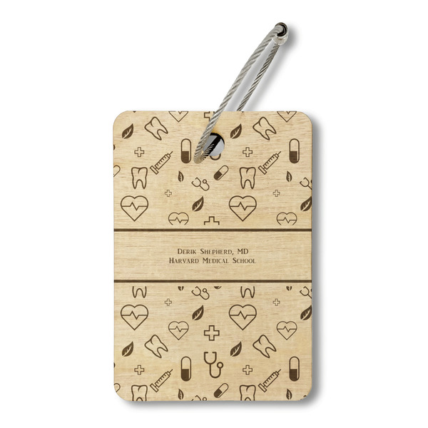 Custom Medical Doctor Wood Luggage Tag - Rectangle (Personalized)