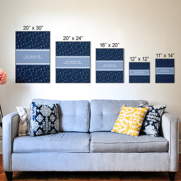 Medical Doctor Wood Prints - Size Comparison