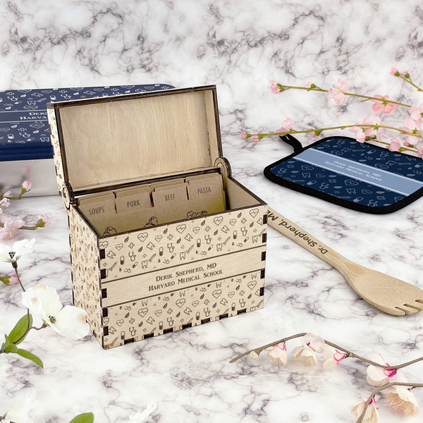 Medical Doctor Wood Recipe Boxes - Lifestyle