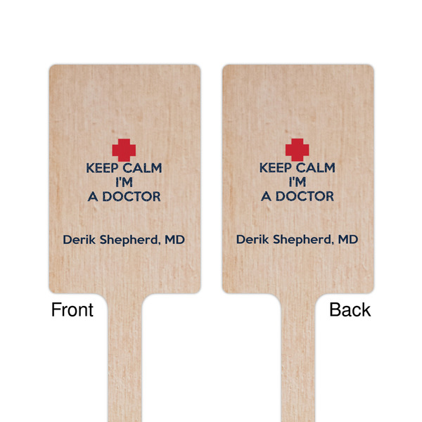 Medical Doctor Wooden 6.25" Stir Stick - Rectangular - Double Sided - Front & Back