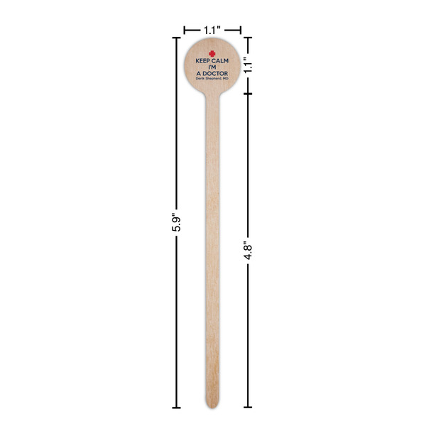 Medical Doctor Wooden 6" Stir Stick - Round - Dimensions