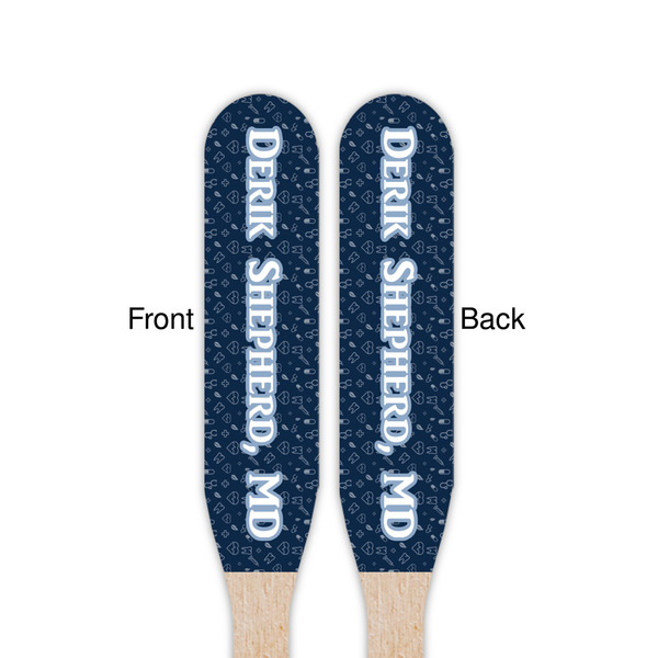 Medical Doctor Wooden Food Pick - Paddle - Double Sided - Front & Back