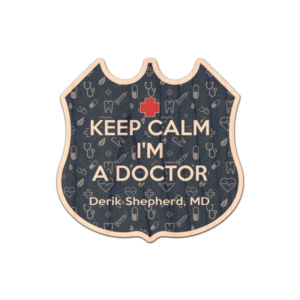 Custom Medical Doctor Genuine Maple or Cherry Wood Sticker (Personalized)