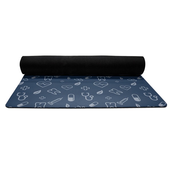 Medical Doctor Yoga Mat Rolled up Black Rubber Backing