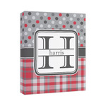 Red & Gray Dots and Plaid Canvas Print (Personalized)