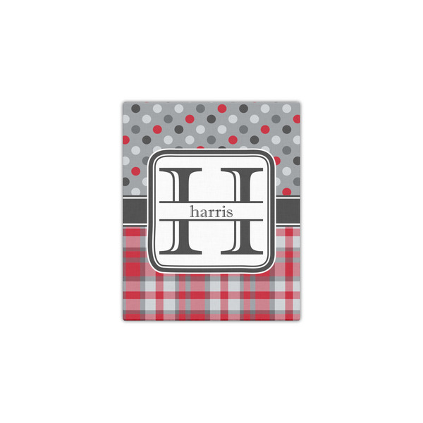 Red & Gray Dots and Plaid 11x14 - Canvas Print - Front View