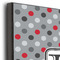 Red & Gray Dots and Plaid 11x14 Wood Print - Closeup
