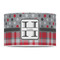 Red & Gray Dots and Plaid 12" Drum Lampshade - FRONT (Poly Film)