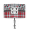 Red & Gray Dots and Plaid 12" Drum Lamp Shade - Fabric (Personalized)