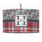 Red & Gray Dots and Plaid 12" Drum Lampshade - PENDANT (Fabric)
