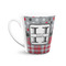 Red & Gray Dots and Plaid 12 Oz Latte Mug - Front