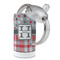 Red & Gray Dots and Plaid 12 oz Stainless Steel Sippy Cups - Top Off