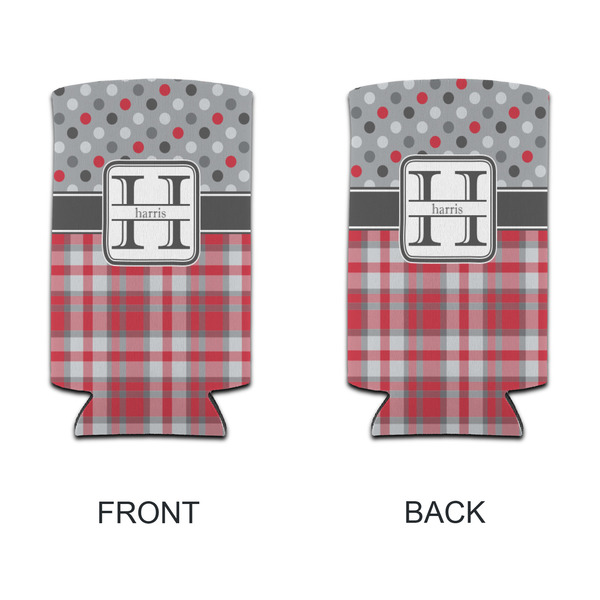 Red & Gray Dots and Plaid 12oz Tall Can Sleeve - APPROVAL