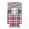 Red & Gray Dots and Plaid Can Cooler (tall 12 oz) (Personalized)