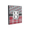 Red & Gray Dots and Plaid 12x12 Wood Print - Angle View