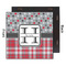 Red & Gray Dots and Plaid 12x12 Wood Print - Front & Back View