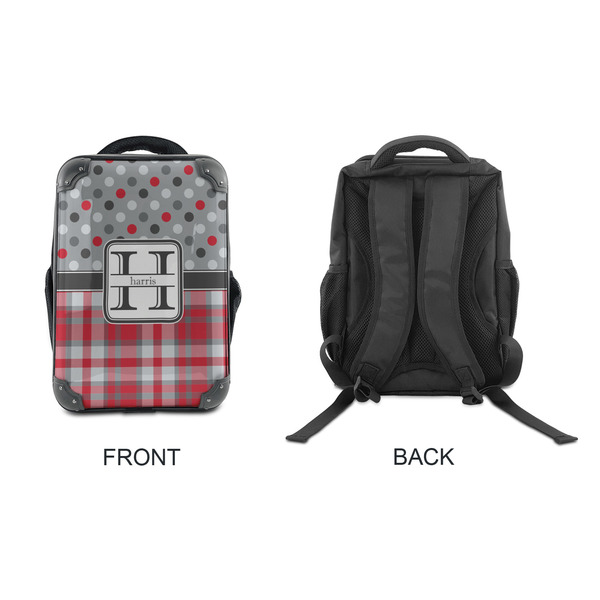 Red & Gray Dots and Plaid 15" Backpack - APPROVAL