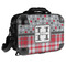 Red & Gray Dots and Plaid 15" Hard Shell Briefcase - FRONT