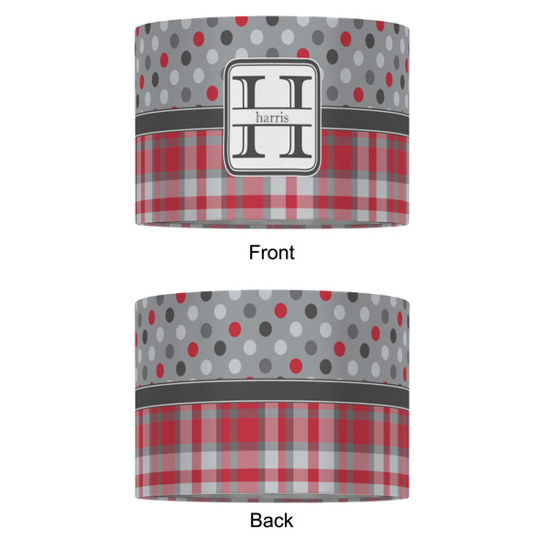 Red & Gray Dots and Plaid 16" Drum Lampshade - APPROVAL (Fabric)
