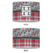 Red & Gray Dots and Plaid 16" Drum Lampshade - APPROVAL (Poly Film)
