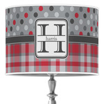Red & Gray Dots and Plaid Drum Lamp Shade (Personalized)