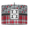 Red & Gray Dots and Plaid 16" Drum Lampshade - PENDANT (Fabric)