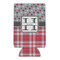 Red & Gray Dots and Plaid 16oz Can Sleeve - FRONT (flat)