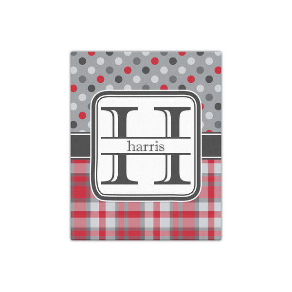 Red & Gray Dots and Plaid 16x20 - Canvas Print - Front View