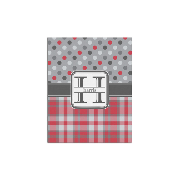 Custom Red & Gray Dots and Plaid Poster - Multiple Sizes (Personalized)