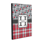 Red & Gray Dots and Plaid Wood Prints (Personalized)