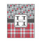Red & Gray Dots and Plaid Wood Print - 16x20 (Personalized)