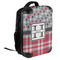 Red & Gray Dots and Plaid 18" Hard Shell Backpacks - ANGLED VIEW
