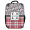 Red & Gray Dots and Plaid 18" Hard Shell Backpacks - FRONT
