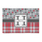 Red & Gray Dots and Plaid 2'x3' Patio Rug - Front/Main