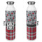 Red & Gray Dots and Plaid 20oz Water Bottles - Full Print - Approval