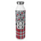 Red & Gray Dots and Plaid 20oz Stainless Steel Water Bottle - Full Print (Personalized)