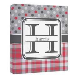 Red & Gray Dots and Plaid Canvas Print - 20x24 (Personalized)