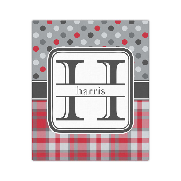 Red & Gray Dots and Plaid 20x24 - Canvas Print - Front View