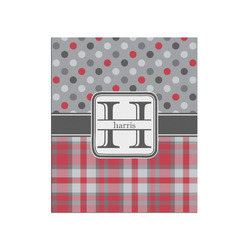 Red & Gray Dots and Plaid Poster - Matte - 20x24 (Personalized)
