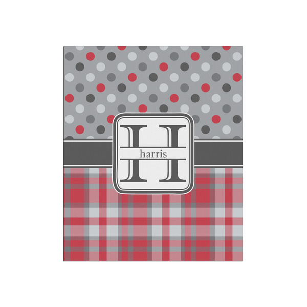 Custom Red & Gray Dots and Plaid Poster - Matte - 20x24 (Personalized)