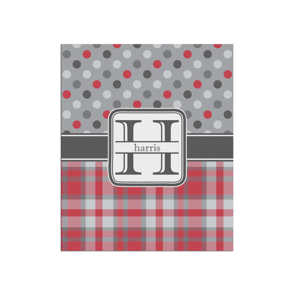 Custom Red & Gray Dots and Plaid Poster - Matte - 20x24 (Personalized)