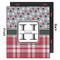 Red & Gray Dots and Plaid 20x24 Wood Print - Front & Back View