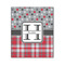 Red & Gray Dots and Plaid Wood Print - 20x24 (Personalized)